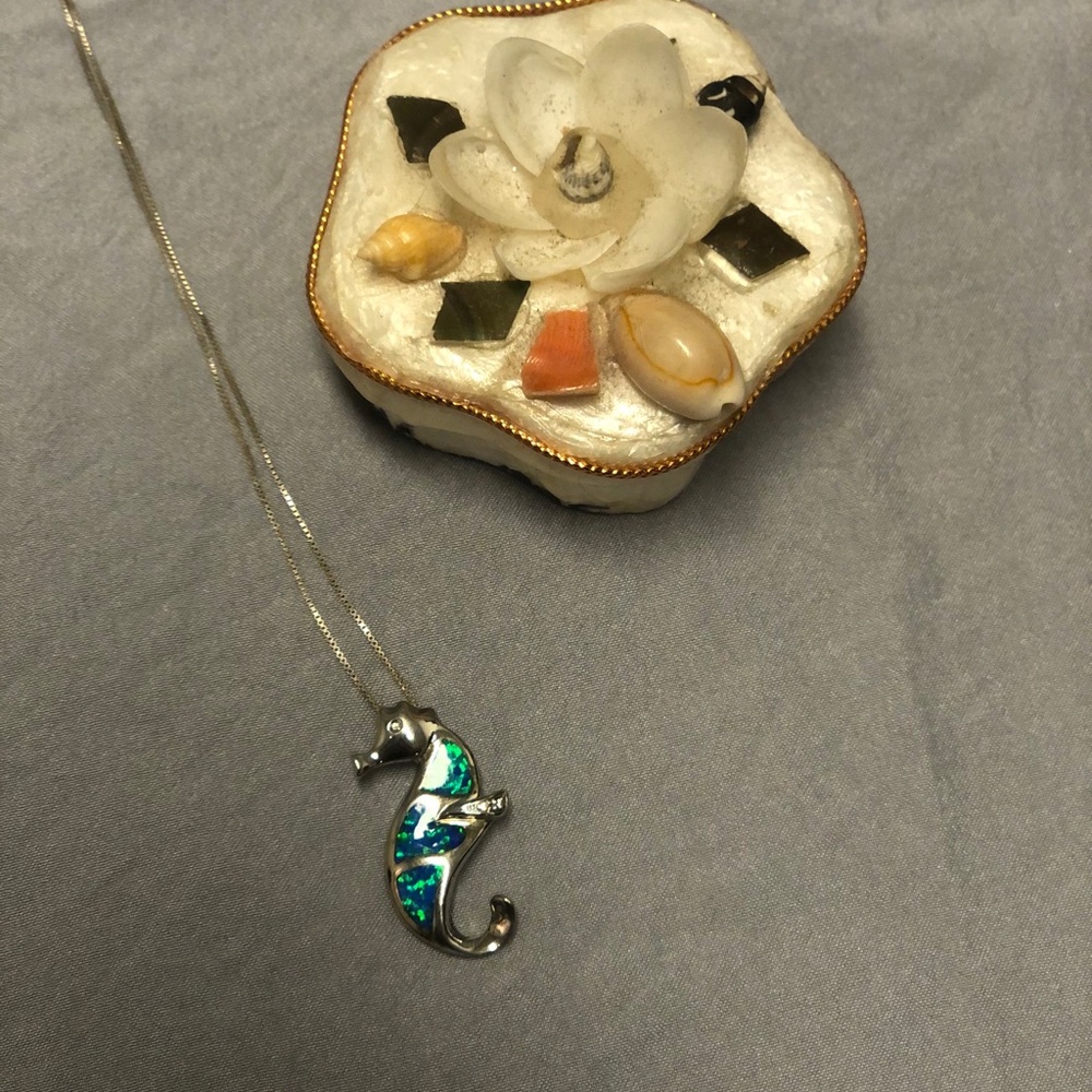 Opal Seahorse Necklace